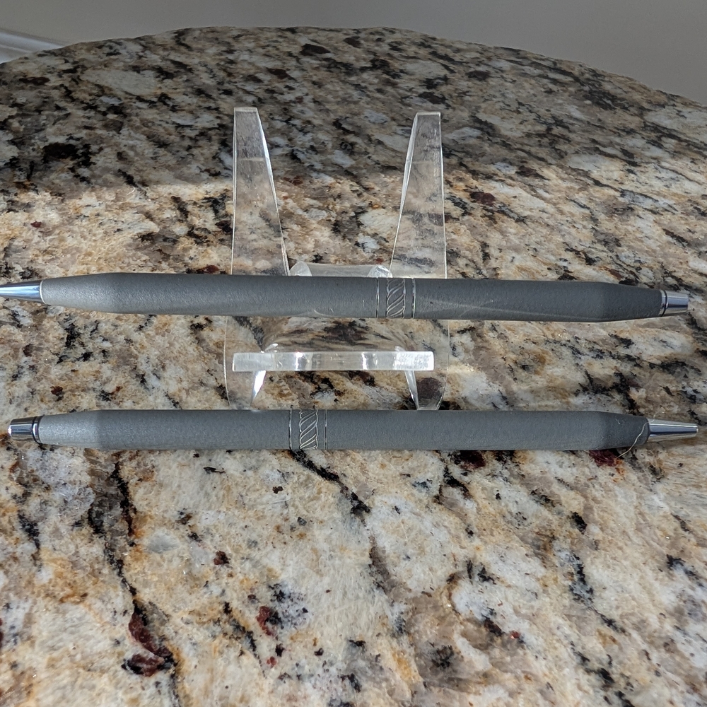 Gray Ballpoint Pens with Silver Accents